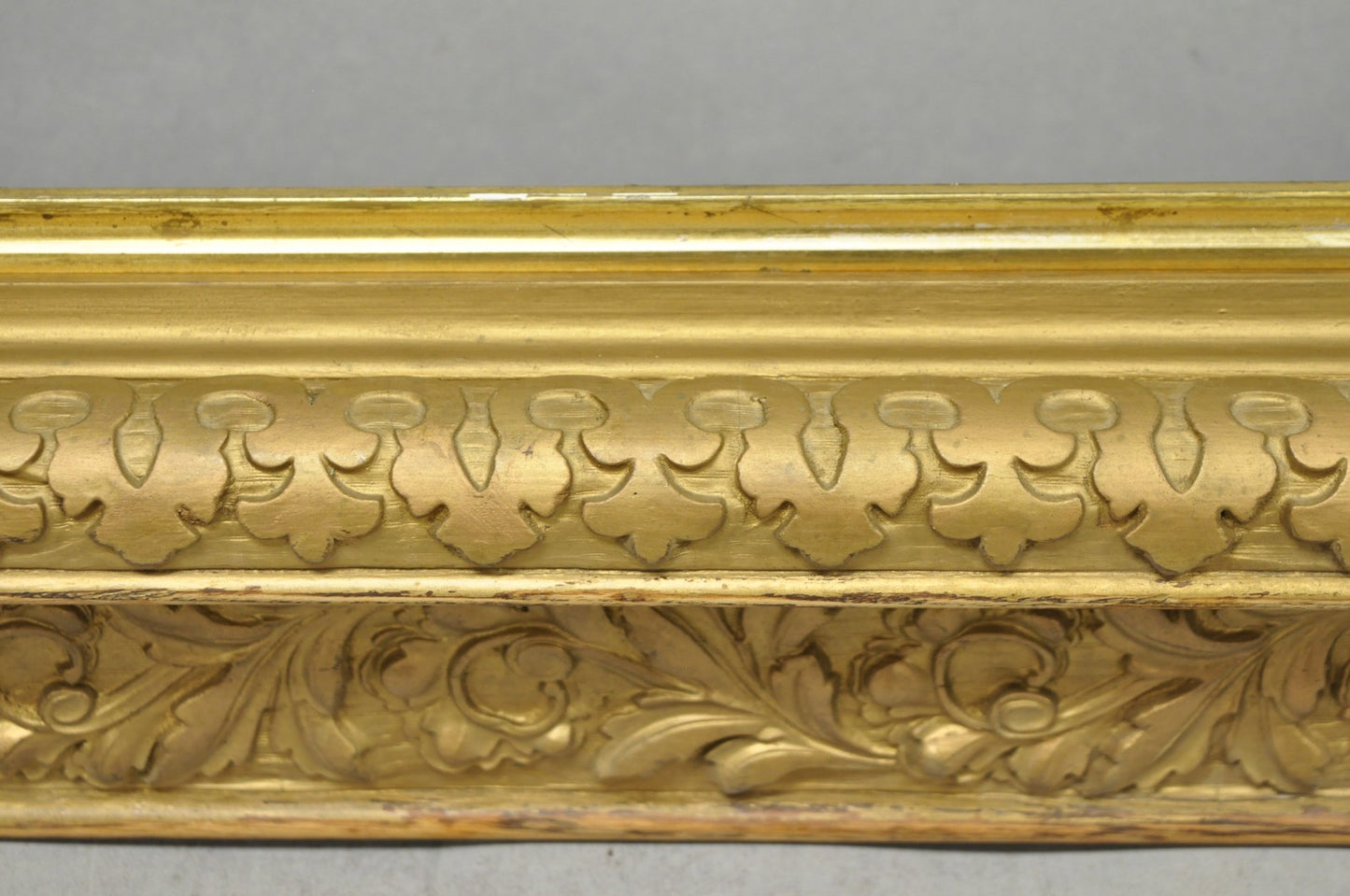 Antique Victorian Gold Gilt Oak Wood Leafy Scroll Deep Picture Frame 32.5 x 26.5