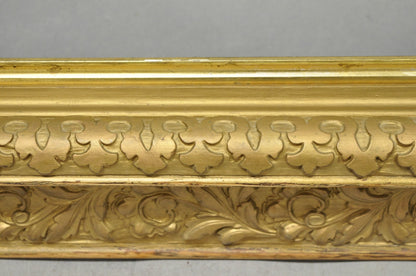 Antique Victorian Gold Gilt Oak Wood Leafy Scroll Deep Picture Frame 32.5 x 26.5