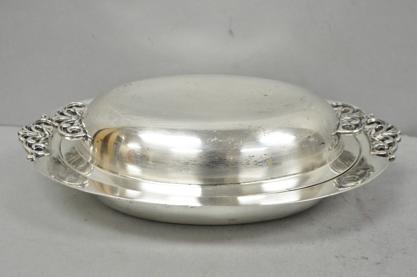 Vintage Reed & Barton Nordic 1152 Silver Plated Covered Vegetable Serving Dish