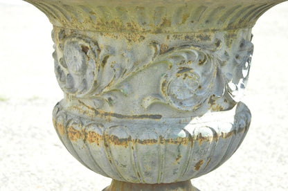 French Classical Style Cast Iron 28" Garden Campana Urn Outdoor Planter Pot