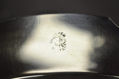 Vintage Regency Style Silver Plated 18" Footed Meat Tray Cutlery Serving Platter