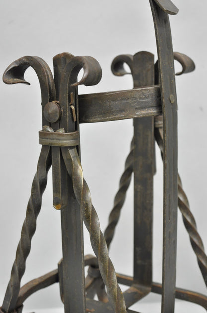 Antique German Arts & Crafts Wrought Iron Asbach Uralt 3 L Brandy Pourer Server