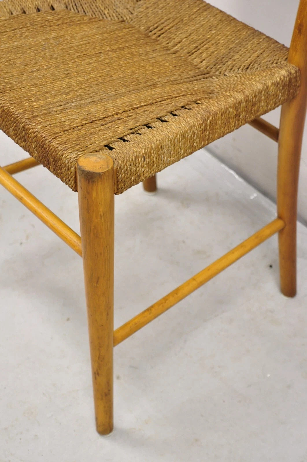 Vintage Gefa Gemla Mid Century Danish Modern Ladderback Rush Seat Side Chair