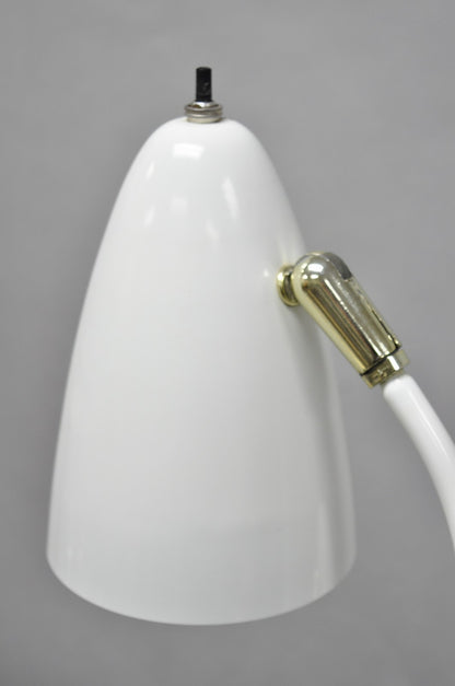 Gerald Thurston for Lightolier Mid Century Modern White Metal Pole Floor Lamp