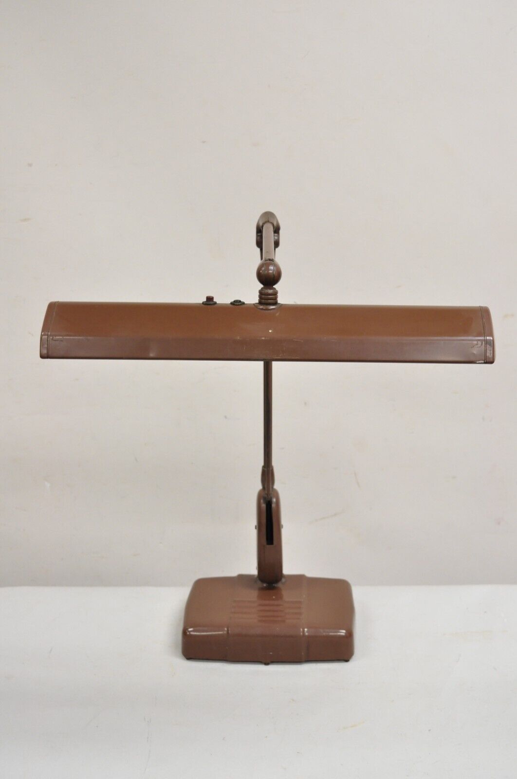 Vintage Mid Century Industrial Adjustable Brown Metal Desk Lamp by Dazor