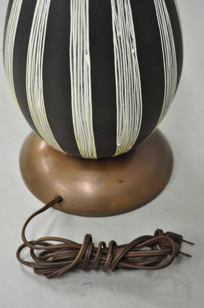 Vintage Tommi Parzinger Style Ceramic Painted "Candles" Brass MCM Table Lamp