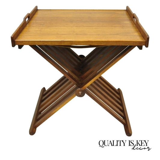 Stewart MacDougall Kipp Stewart Drexel Walnut Folding Campaign Table (A)