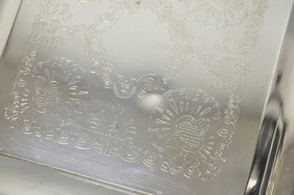 Vintage Silver Plated Victorian Style 9" Square Small Trinket Dish Platter Tray