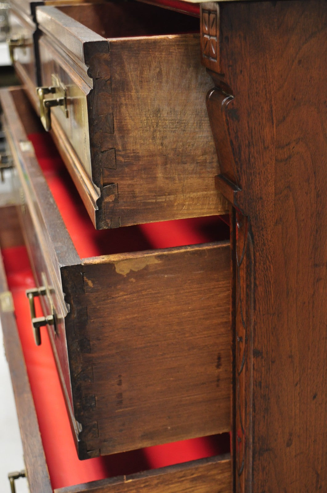 Antique Eastlake Victorian Carved Walnut Marble Top Washstand Dresser w/ Mirror