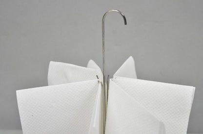 Mid Century Danish Modern Silver Plated Umbrella Cocktail Napkin Holder - Pair