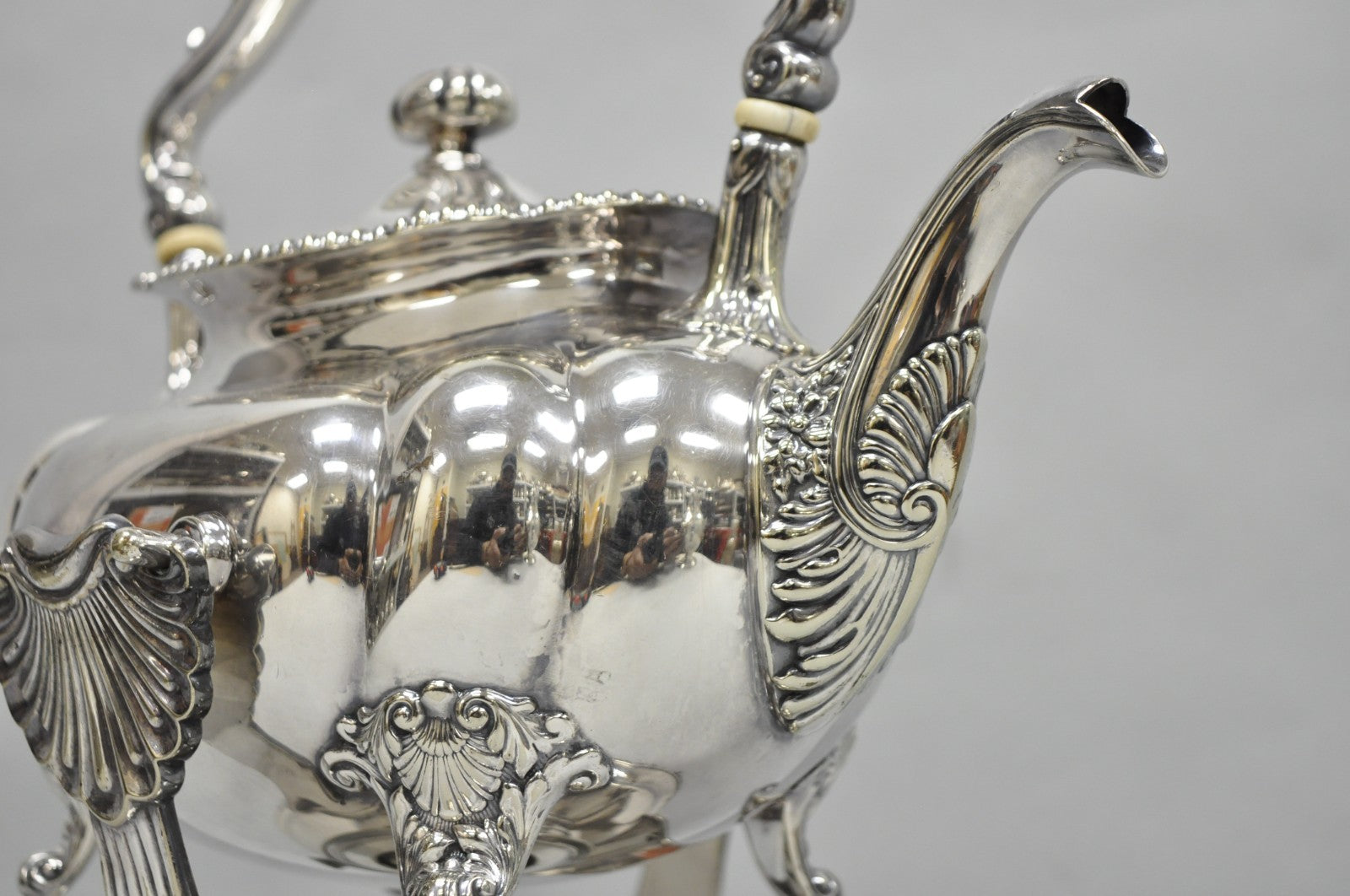 Antique Victorian Silver Plated Gorham 01180 Tilting Teapot Coffee Pot on Stand