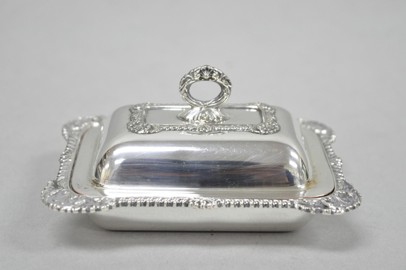 Vintage Miniature Sheffield England Silver Plated Covered Serving Dish Platter