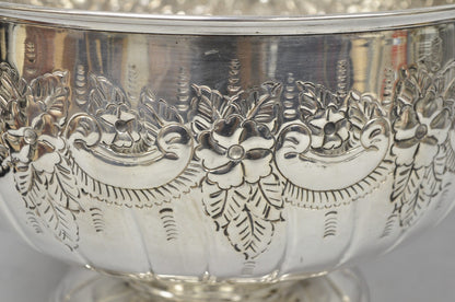 Vintage English Sheffield Kentshire Silver Plated Punch Bowl Set w 12 Footed Cup