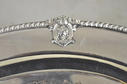 Vintage Rose Point by Wallace 24" Silver Plated Victorian Oval Bar Platter Tray