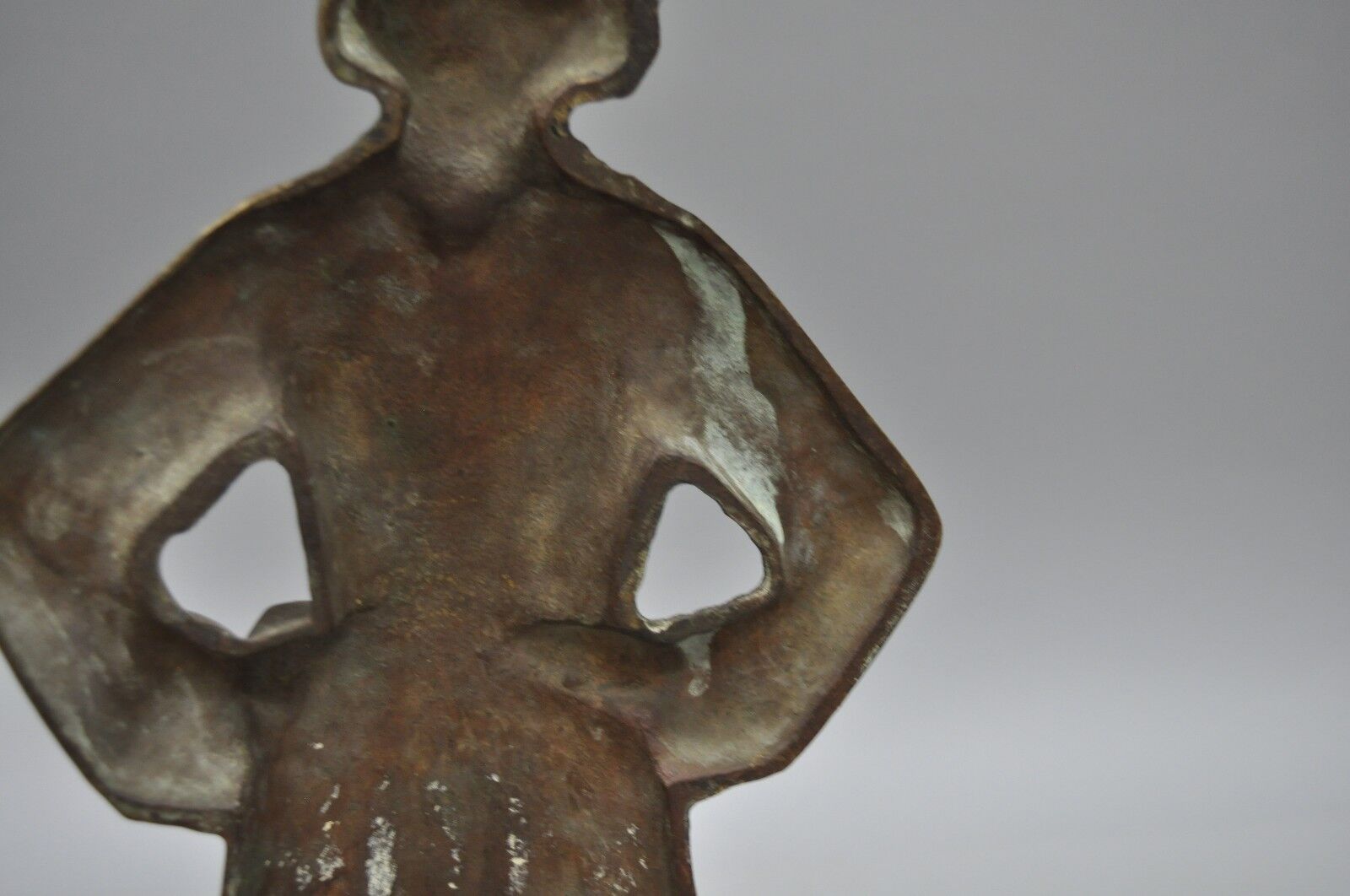 Antique Sheffield Dutch Boy and Girl Bronze & Cast Iron Fireplace Andiron - Pair