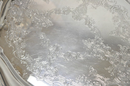 Antique Gorham Silver Plated Victorian Oval Butlers Serving Platter Bar Tray