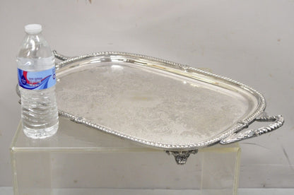 Vintage Silver Plated Victorian Style Regency Heavy Twin Handle Platter Tray