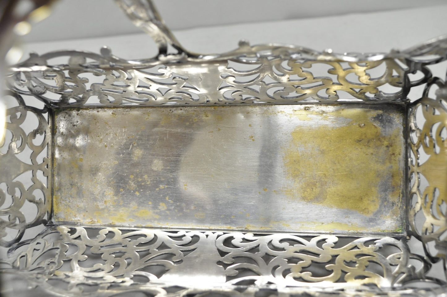 Antique Victorian Silver Plated Reticulated Scrollwork Bread Basket by Forbes