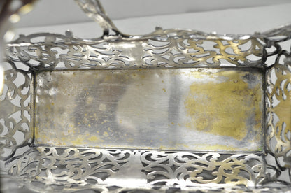 Antique Victorian Silver Plated Reticulated Scrollwork Bread Basket by Forbes