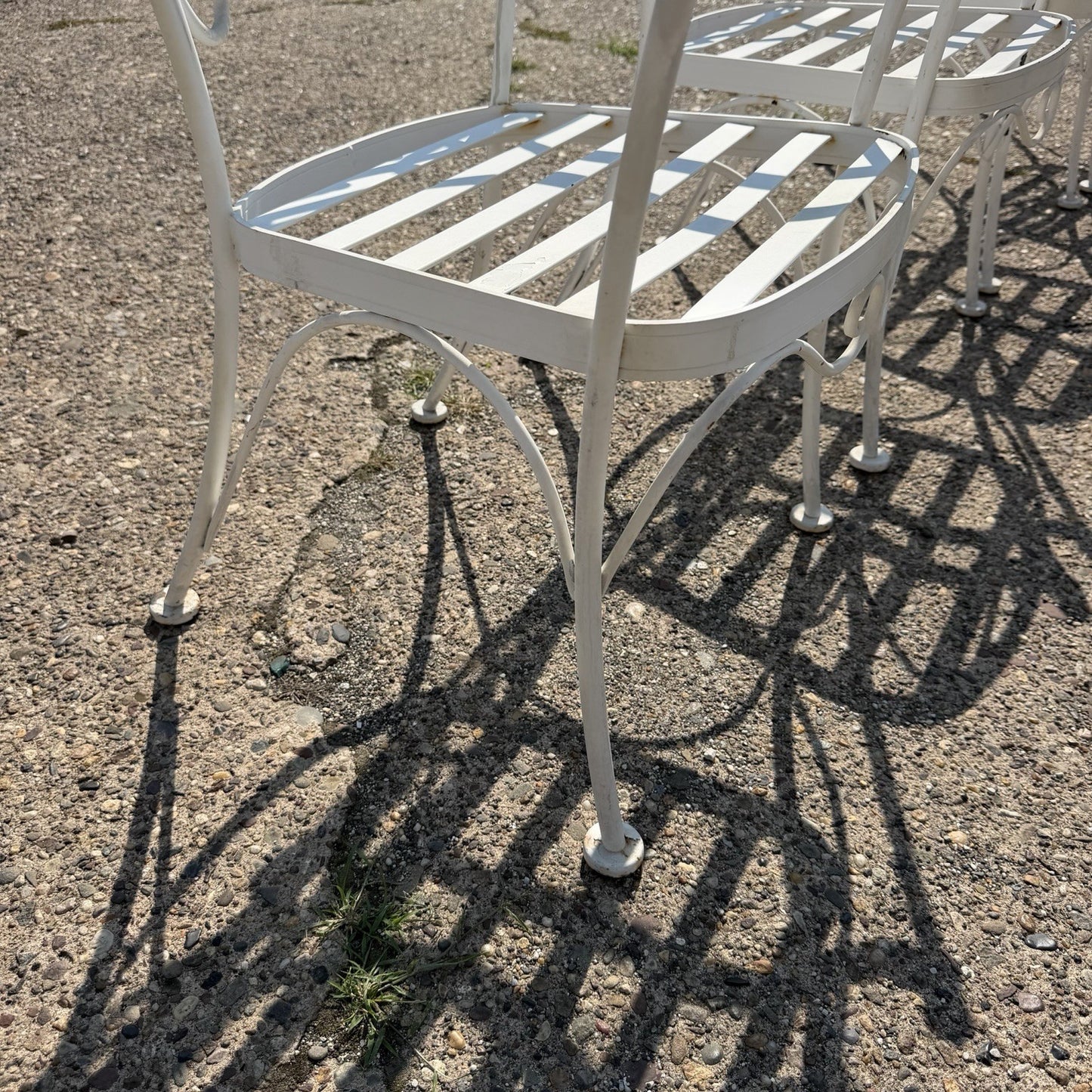 Wrought Iron Scrolling Patio Dining Arm Chairs by Crown Leisure - Set of 4