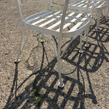 Wrought Iron Scrolling Patio Dining Arm Chairs by Crown Leisure - Set of 4