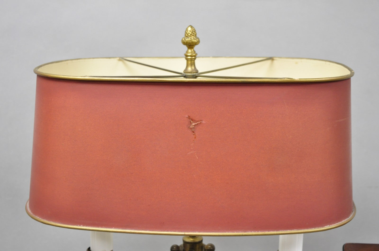 Antique English Victorian Cast Iron Paw Foot Walnut & Brass Lectern Table w Lamp