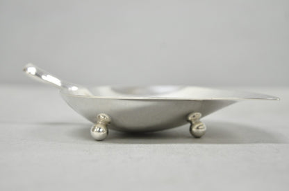 Vintage FB Rogers Modern Silver Plated Small Footed Leaf Trinket Nut Dish