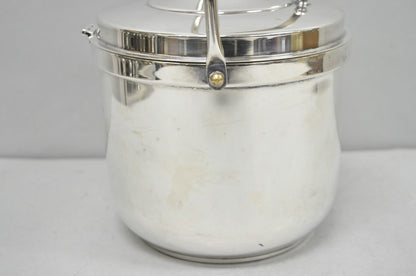 Gorham YC141 Mid Century Modern Silver Plated Reticulating Hinge Ice Bucket