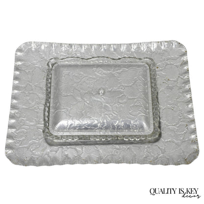 Vintage Art Deco Nouveau Hammered Aluminum Vegetable Relish Serving Platter Tray