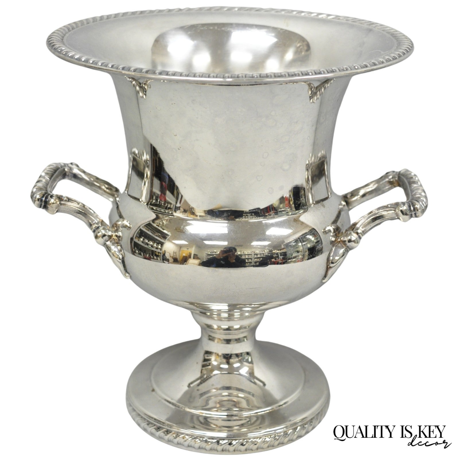 English Regency Silver Plated Trophy Cup Urn Champagne Chiller Ice Bucket