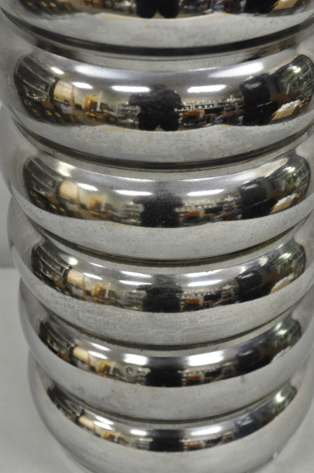 Vintage Mid Century Modern George Kovacs Stacked Ball Chrome Gunmetal Table Lamp