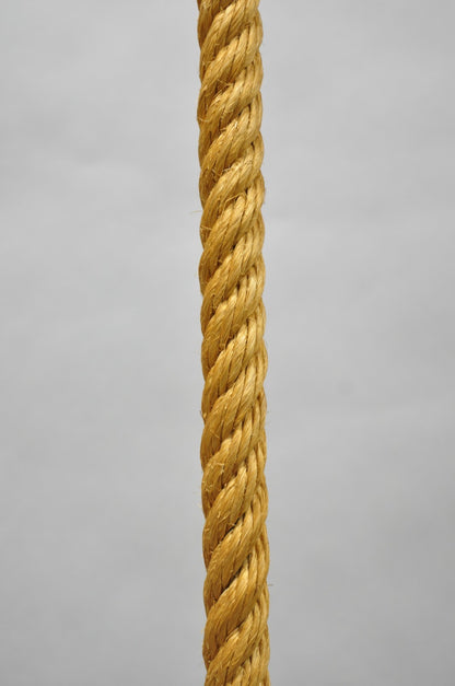 Vintage French Mid Century Modern Audoux Minet Style Coil Lasso Rope Floor Lamp