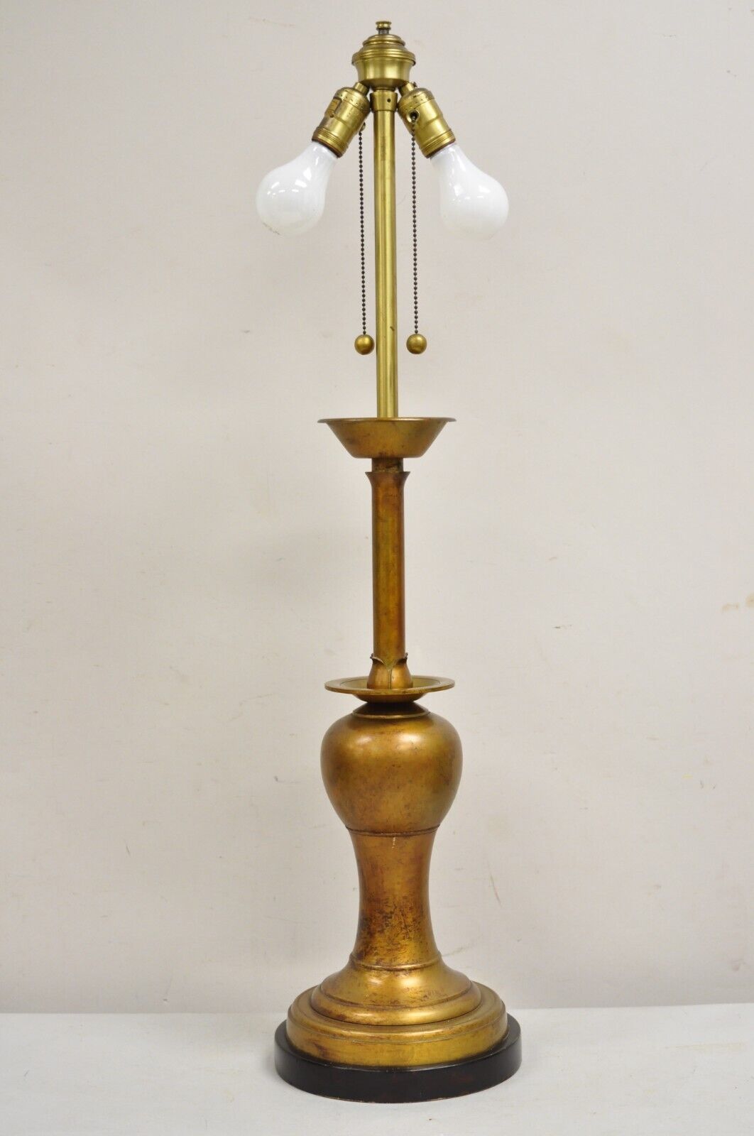 Vintage Marbro James Mont Hollywood Regency Gold "Lotus" Candlestick Table Lamp