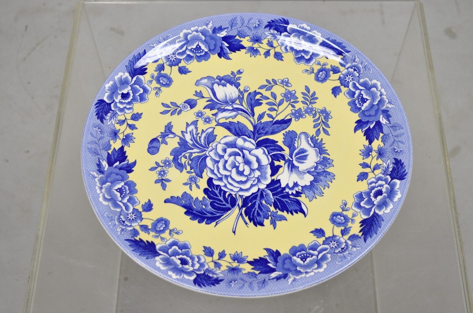 Spode 13" Garden Collection Flowers Poppy Blue Yellow Platter Plate