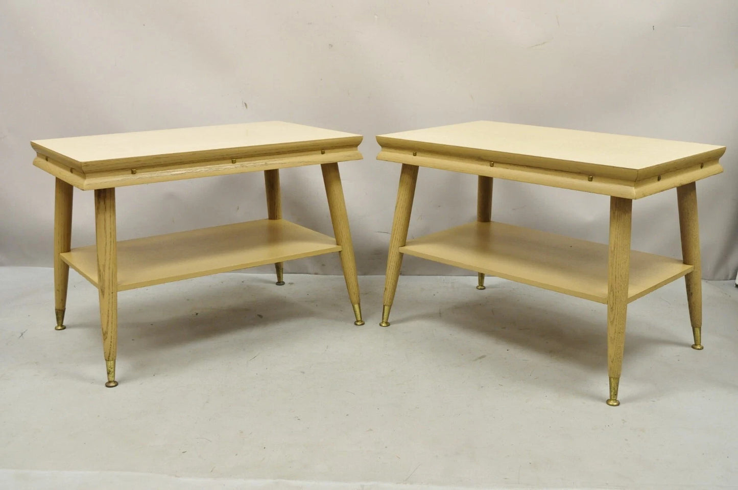 Vintage Mid Century Modern Atomic Era Laminate & Wood Coffee Table Set - 3 pcs