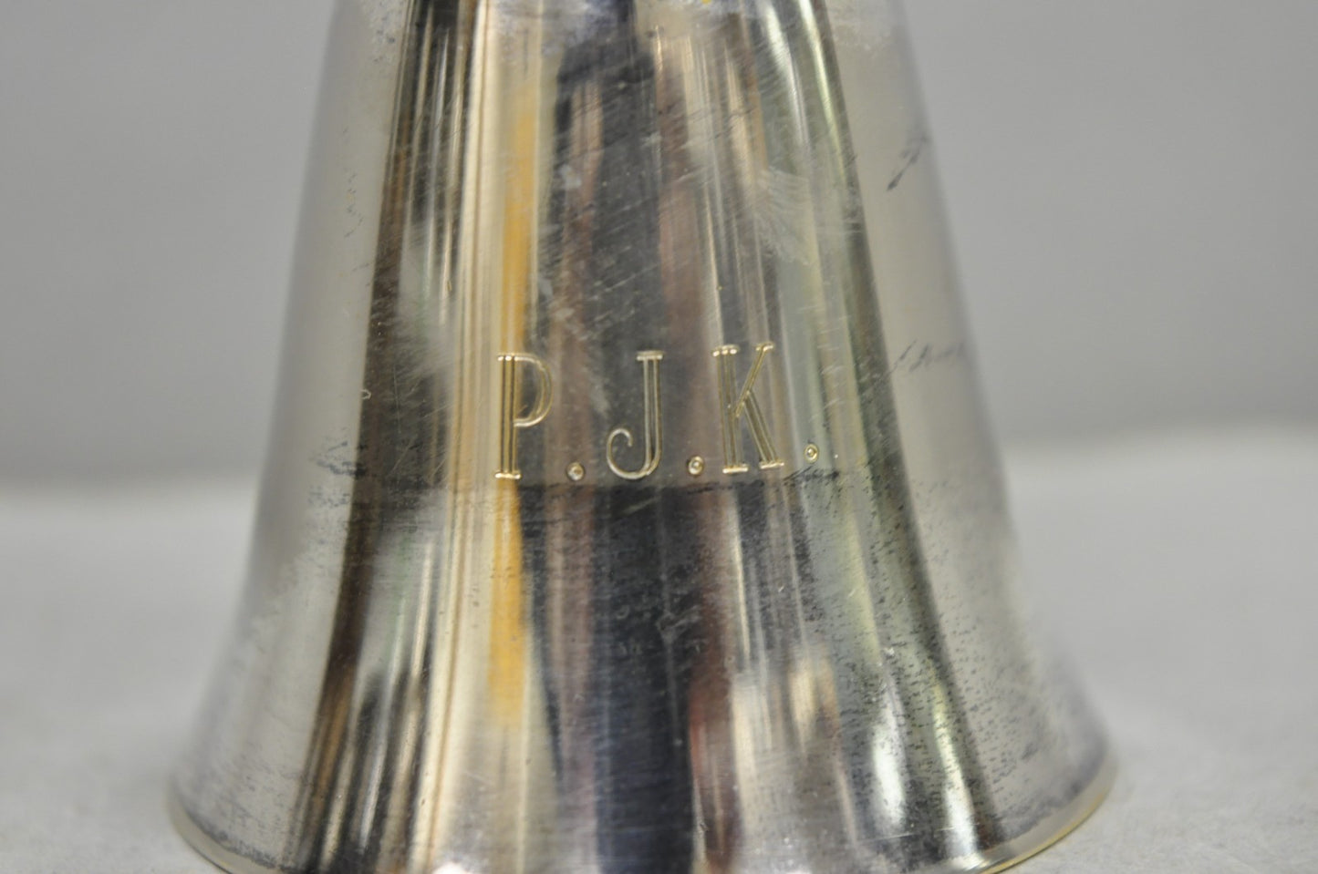 Vintage Pewter Fox Head Silver Plated Stirrup Cup Hunting Equestrian Shot Glass