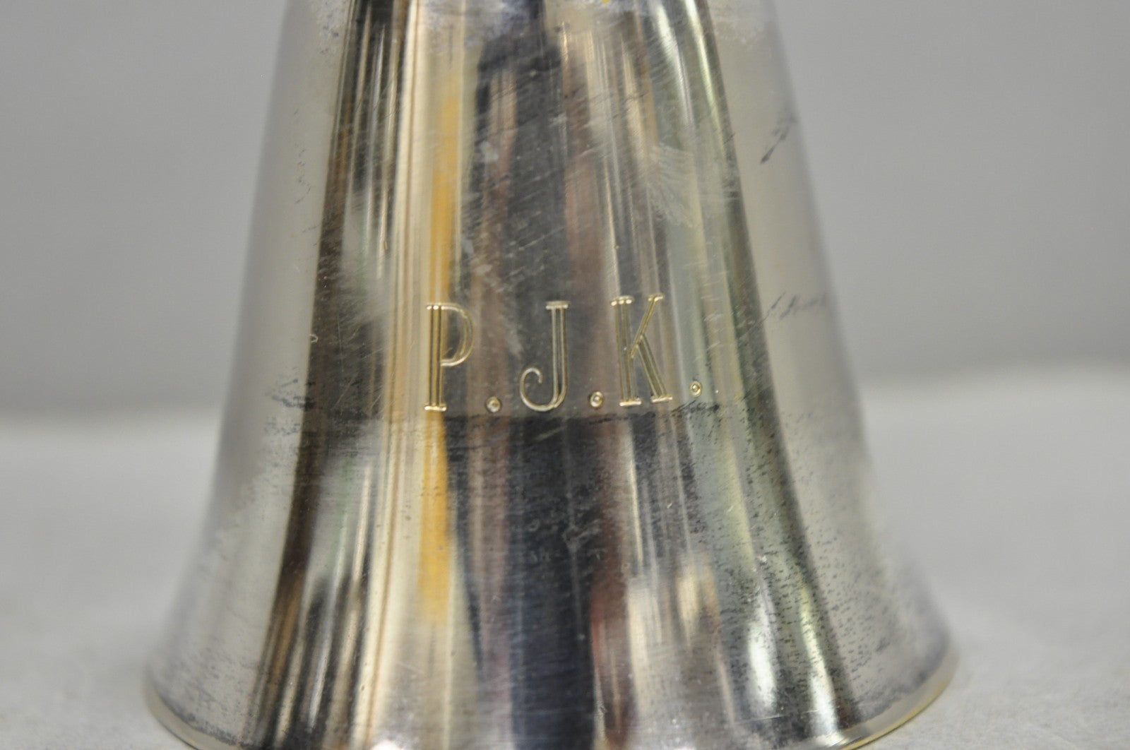 Vintage Pewter Fox Head Silver Plated Stirrup Cup Hunting Equestrian Shot Glass