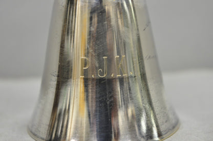 Vintage Pewter Fox Head Silver Plated Stirrup Cup Hunting Equestrian Shot Glass