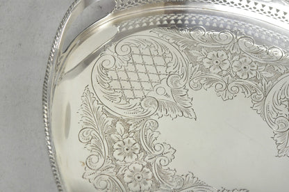 Vintage Israel Freeman and Son English Edwardian Oval Silver Plated Platter Tray