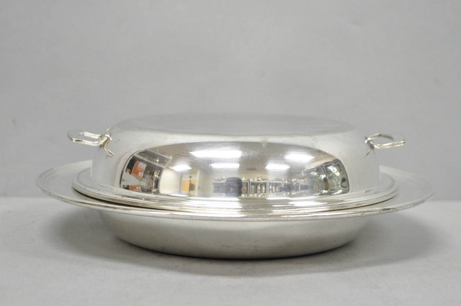 Vintage Victorian Silver Plated 10" Round Covered Vegetable Serving Dish