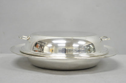 Vintage Victorian Silver Plated 10" Round Covered Vegetable Serving Dish