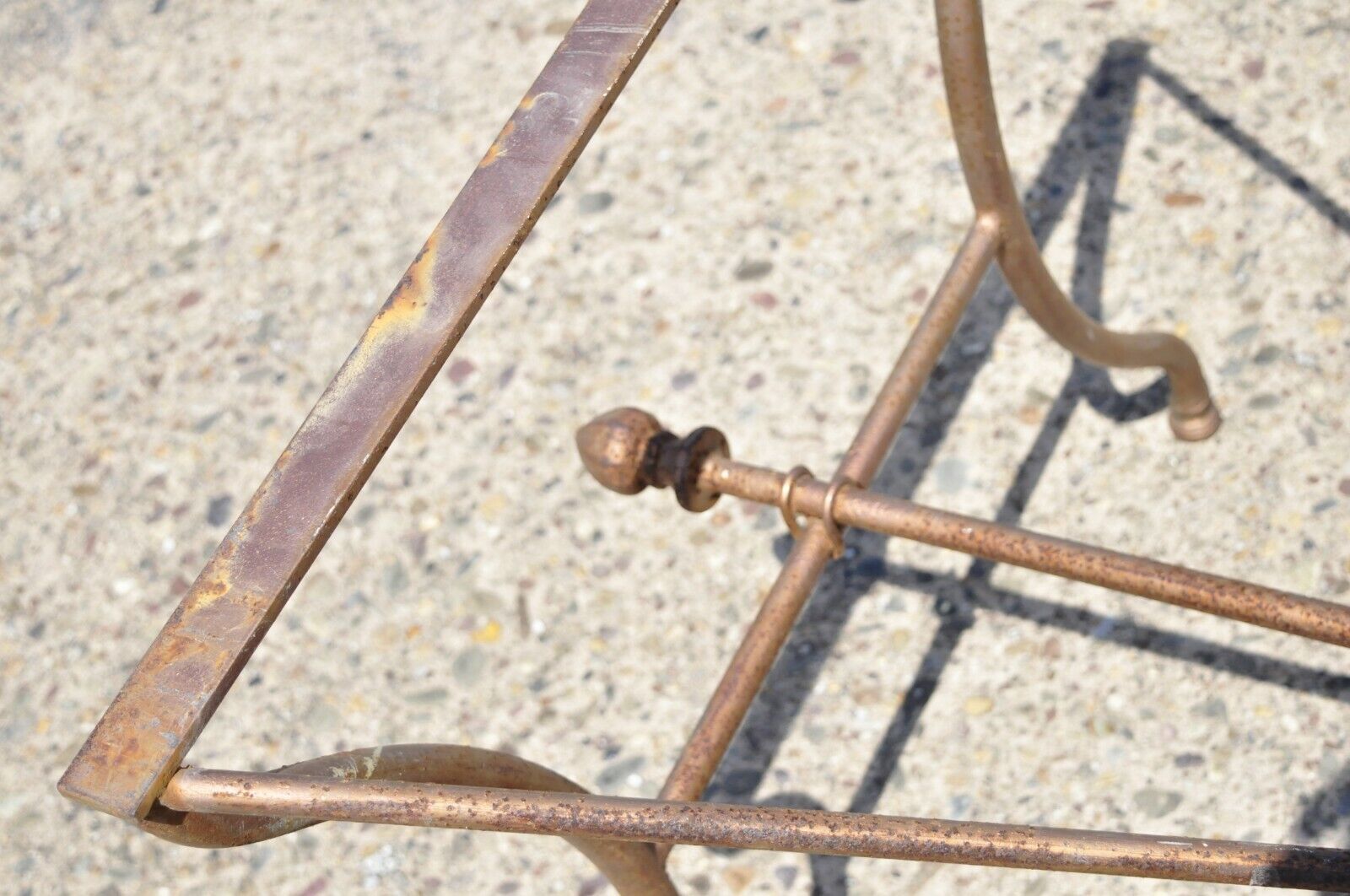 Large Vintage Wrought Iron Italian Regency Garden Patio Dining Pastry Table Base