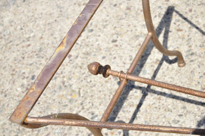 Large Vintage Wrought Iron Italian Regency Garden Patio Dining Pastry Table Base