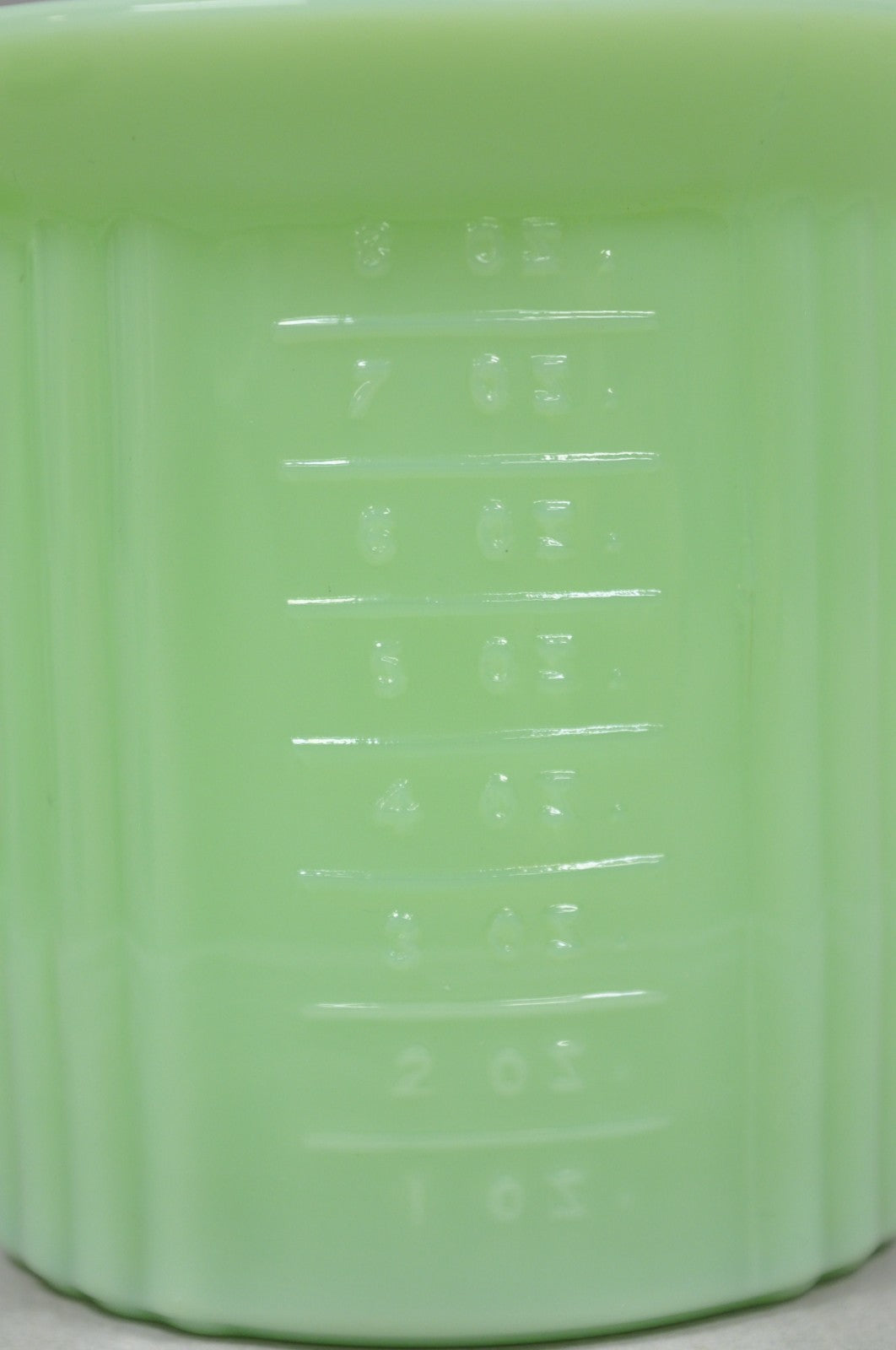 Vintage Green Jadeite Depression Glass 1 Cup Ribbed Juicer Measuring Cup