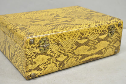 Vintage Mid Century Modern Faux Python Snakeskin Travel Toiletry Case Suitcase