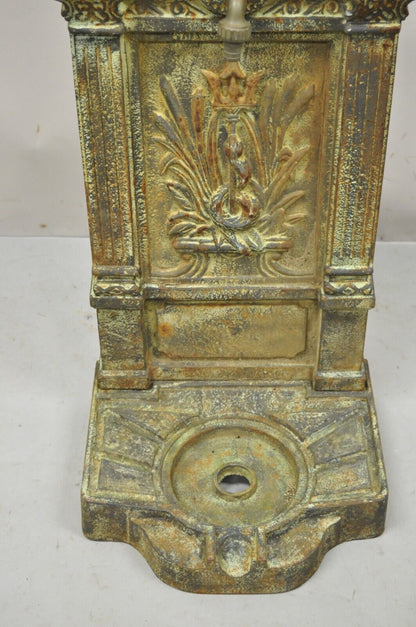 Cast Iron French Neoclassical Style Serpent Trident Outdoor Garden Wall Fountain