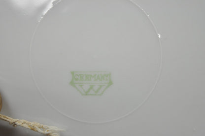Schumann Bavaria Germany Victorian Reticulated Floral Roses 8.5" Plates  - 6 Pcs
