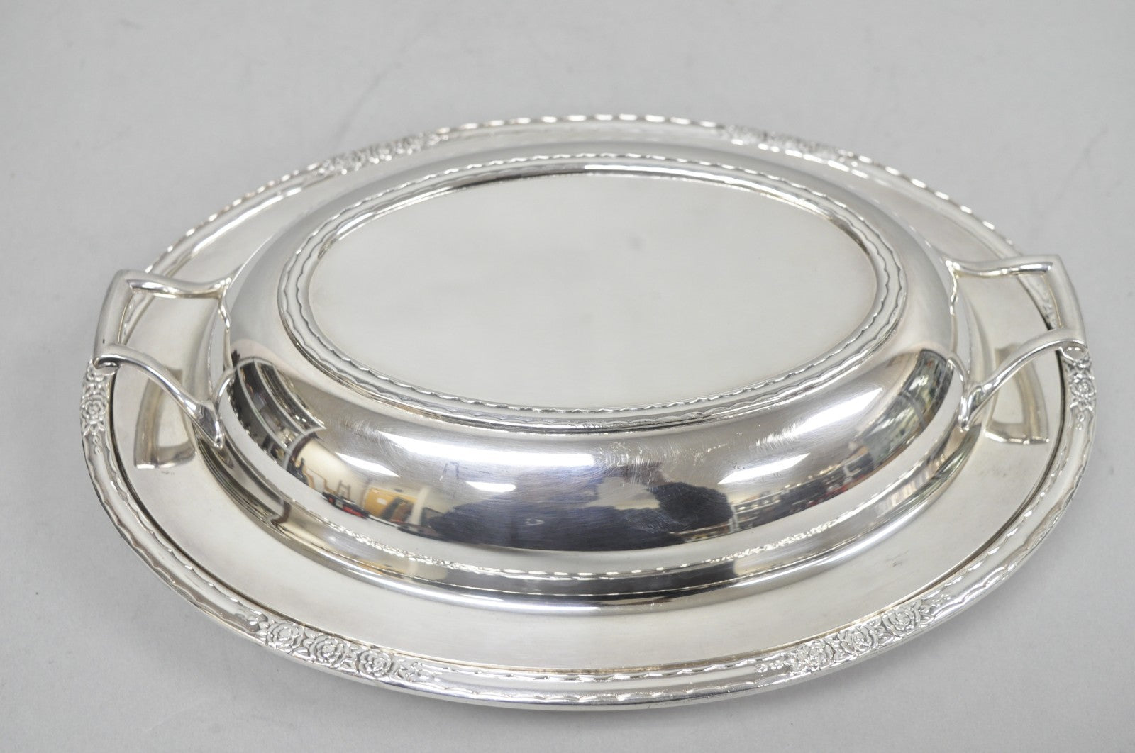 International Silver Co "Camille" Silver Plated Covered Vegetable Serving Dish