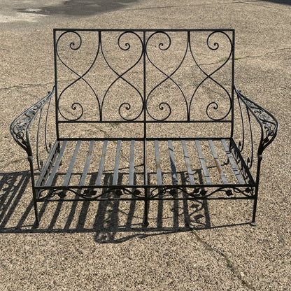 Vintage Salterini Style Wrought Iron Settee Loveseat by Florentine Craft Studio