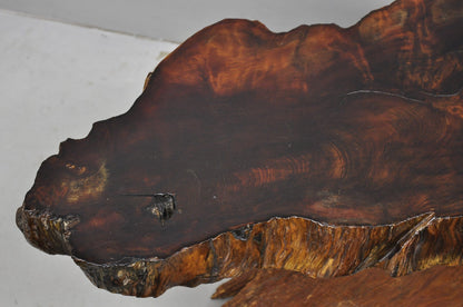 Vintage Mid Century Modern Burl Wood Slab Driftwood Sculptural Coffee Table
